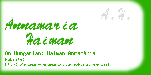 annamaria haiman business card